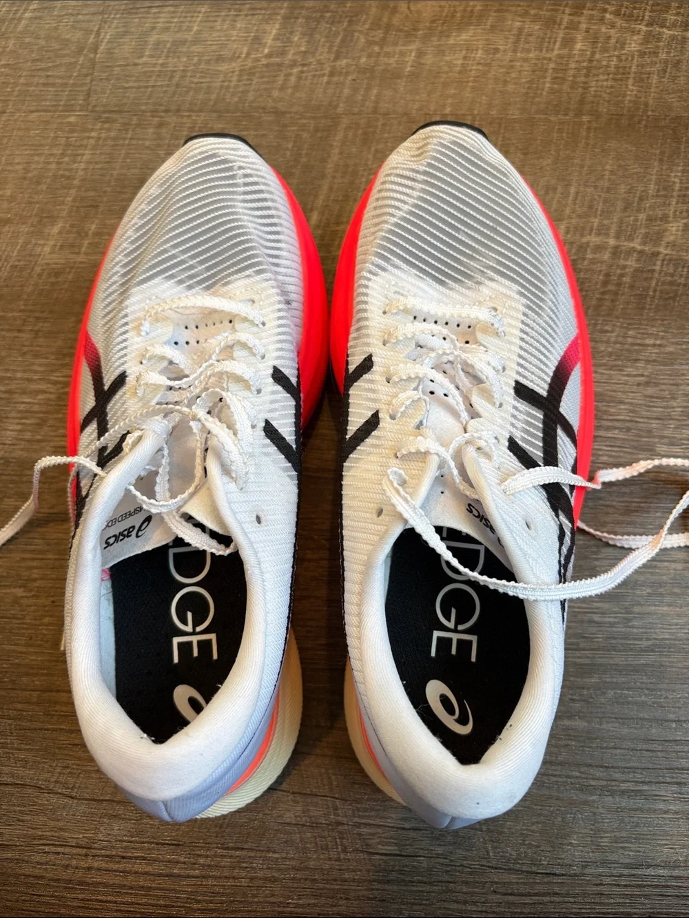 ASICS Metaspeed Edge+ Running Shoes M5/W6.5 White/Sunrise Red